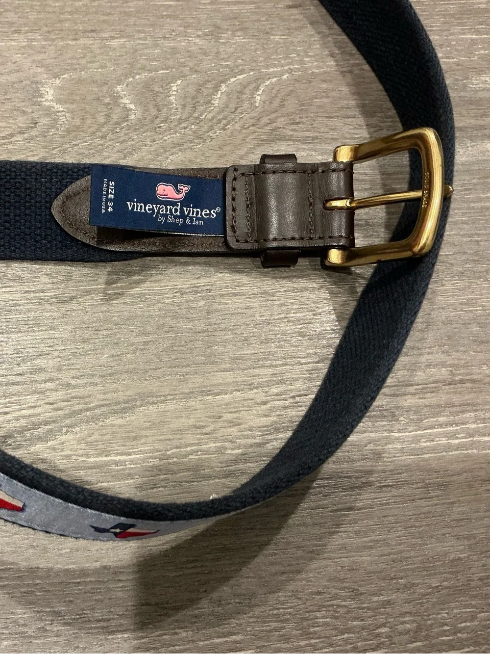 ♥️⚪️🔵TEXAS TX Vineyard Vines Belt Size 34 ♥️⚪️🔵